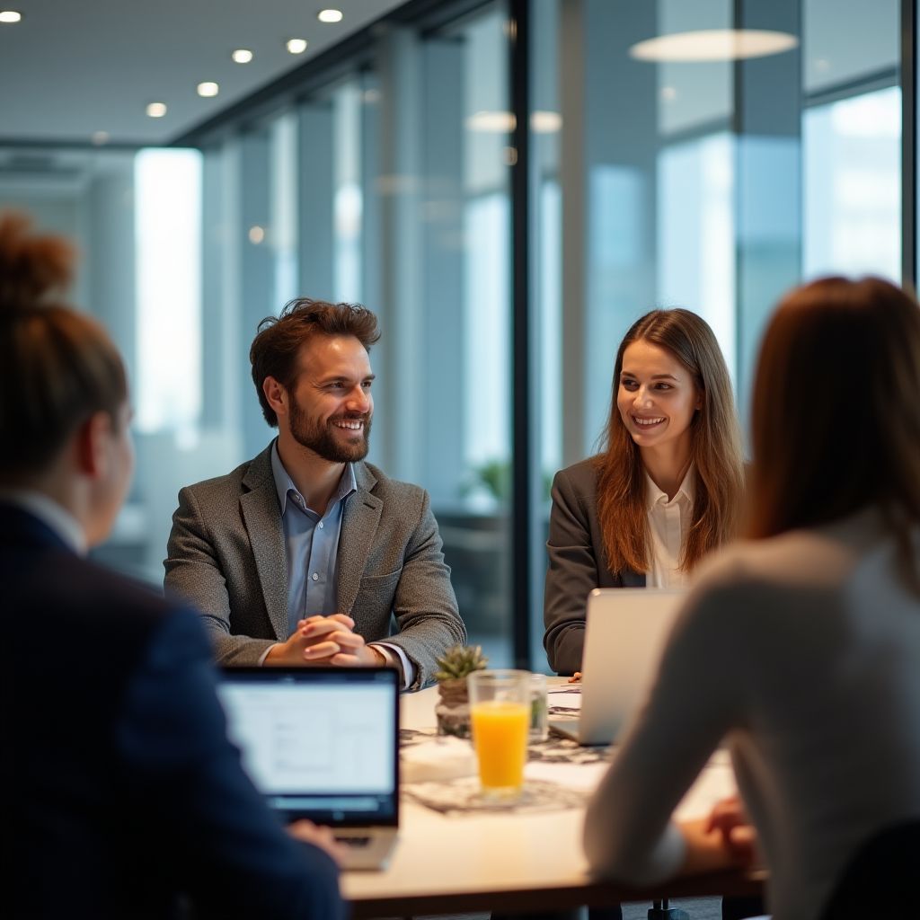 Equipa conduzindo uma sessão de focus group com consumidores