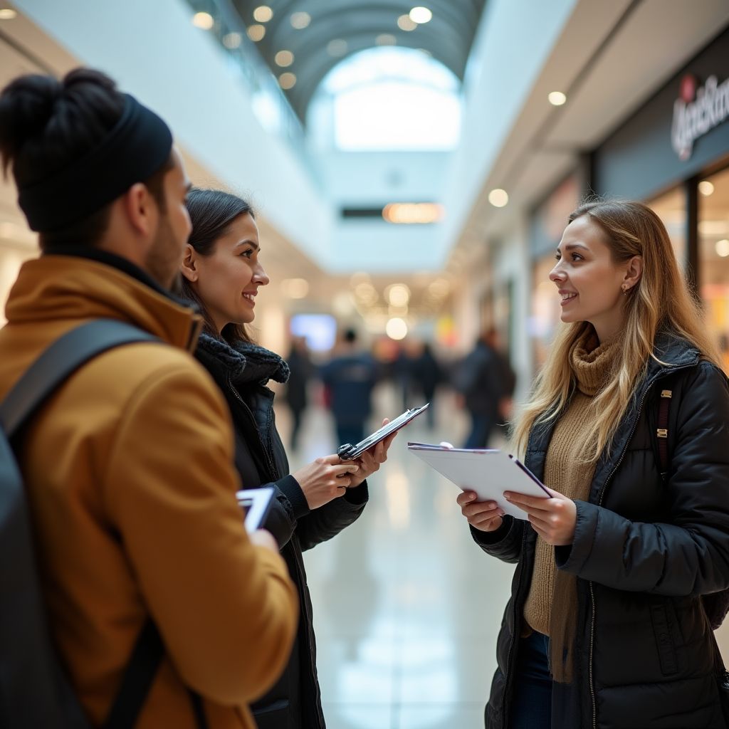 Pesquisador conduzindo entrevistas em campo
