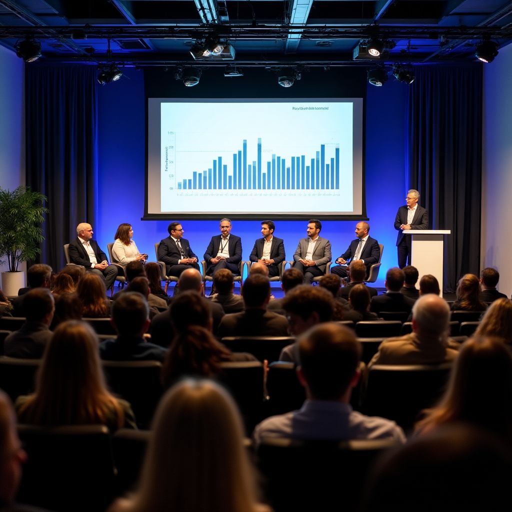 Evento de pesquisa de mercado com painelistas