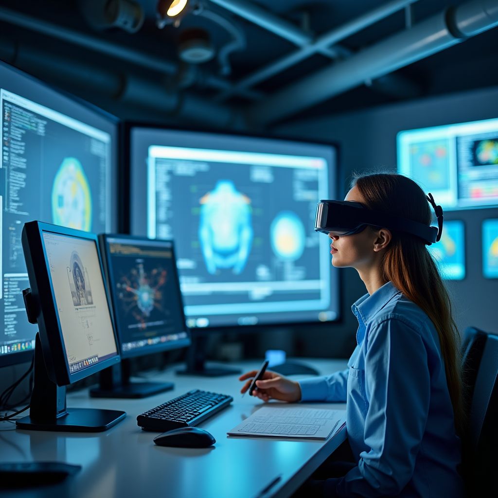 Laboratório de pesquisa com equipamentos avançados